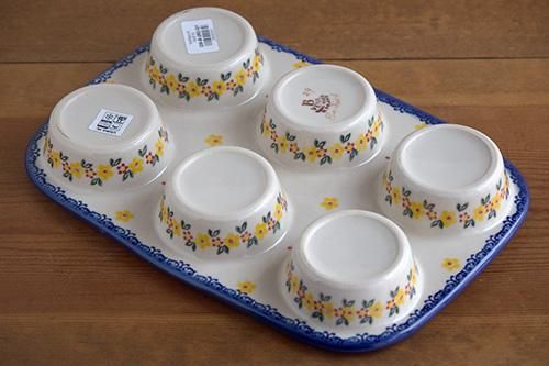 VENA」マフィン型【黄色小花】 - ポーランド陶器・食器専門店