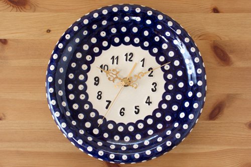 WIZA」時計 丸型【藍目玉】 - ポーランド陶器・食器専門店ツェラミカ