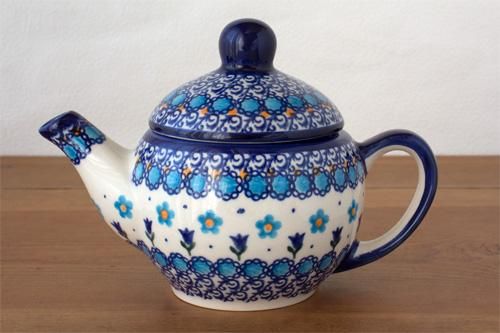 【美品】ポーランド陶器VENA社　青い小花のセット（パターンC114） VENA」スリムタンブラー【大きな青い花】 - ポーランド陶器