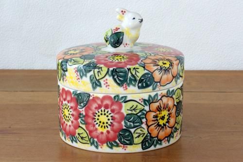 VENA」小物入れラウンドバニー【赤とオレンジのガーデンEXART