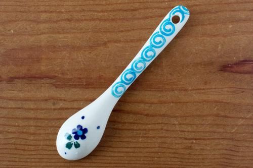 ミレナ」シュガースプーン【藍色の小花】 - ポーランド陶器・食器専門