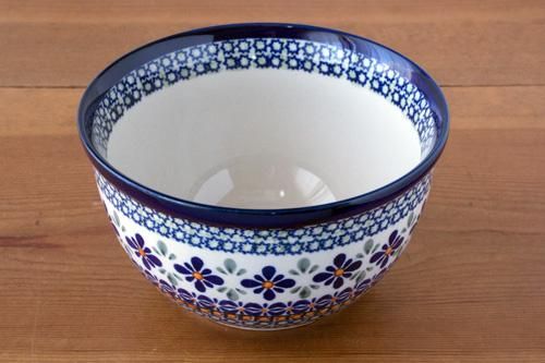 ボレス」深いボウル 小【菱花 青×緑】 - ポーランド陶器・食器 ボレス」深いボウル 小【菱花 青×緑】 - ポーランド陶器・食器