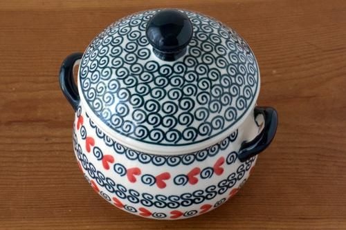 ボレス」新スープボウルハンドル・蓋つき0.35L【ハート×うずまき