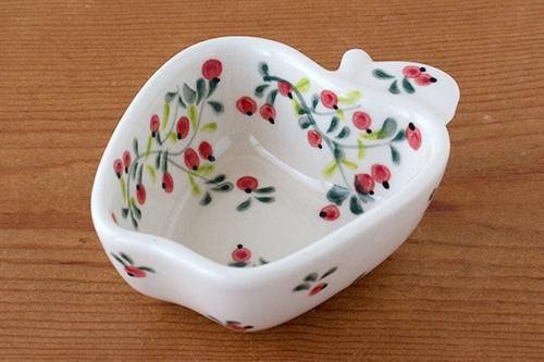 VENA」ミニりんごボウル【赤い実の小枝】 - ポーランド陶器・食器専門