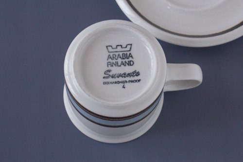 ARABIA Suvanto アラビア スヴァント コーヒーカップ＆ソーサー（Vintage）※コーヒーカップh:6.5cm -  ポーランド陶器・食器専門店ツェラミカ