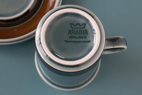 ARABIA Meri アラビア メリ コーヒーカップ＆ソーサー（Vintage）※コーヒーカップh:7.7cm -  ポーランド陶器・食器専門店ツェラミカ