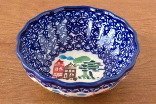 ボレス」花形ボウル 小【まちなみ】 - ポーランド陶器・食器専門