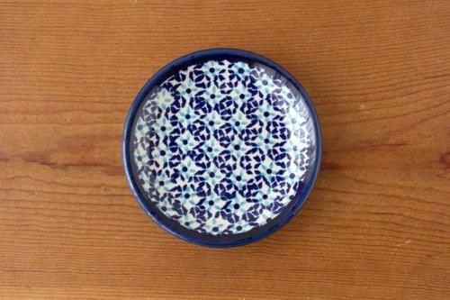 ボレス」ミニ・プレート【幾何学青】 - ポーランド陶器・食器