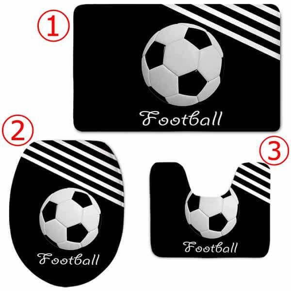 オシャレなトイレカバー3点セット サッカーボール柄 オシャレなトイレカバー3点セット サッカーボール柄