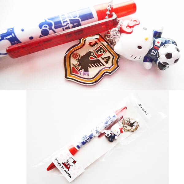 サッカー日本代表オフィシャルグッズ　日本代表エンブレム・キティちゃんマスコット付き　ボールペン