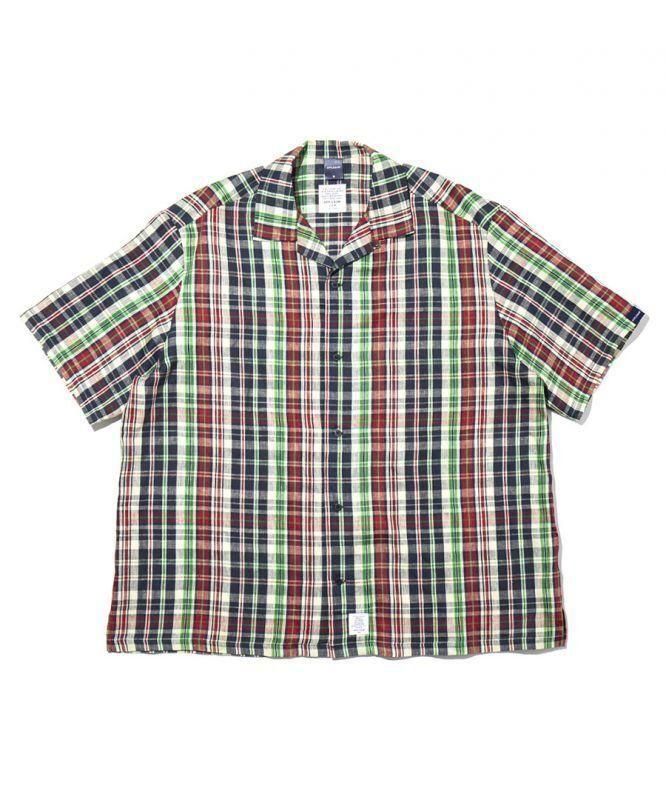  APPLEBUM 90's Linen Check S/S Oversize Shirt (White/Red)