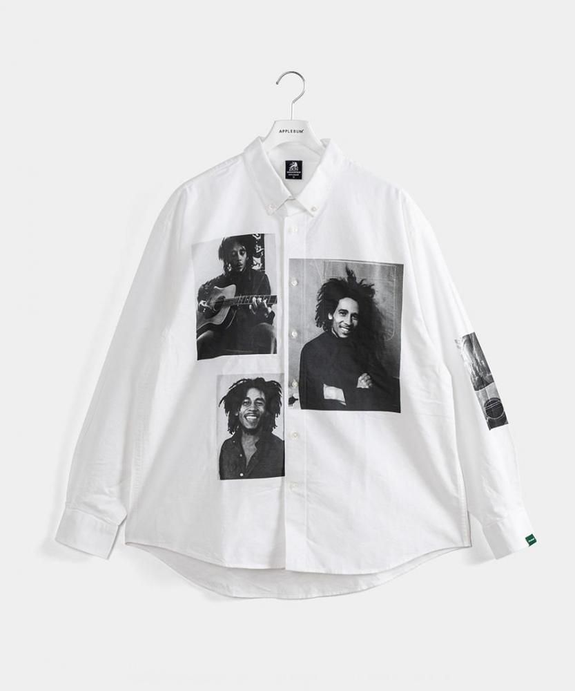  APPLEBUM / Photo L/S Shirt BOB MARLEY Collection (White)