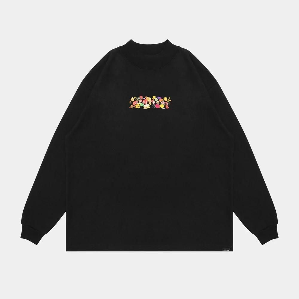 APPLEBUM / "Flowers Logo" Mockneck L/S T-shirt (Black)