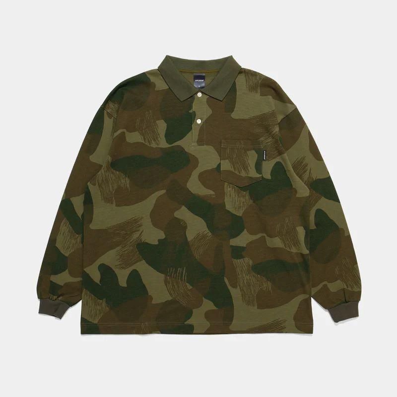 APPLEBUM / Camo L/S Polo Shirt