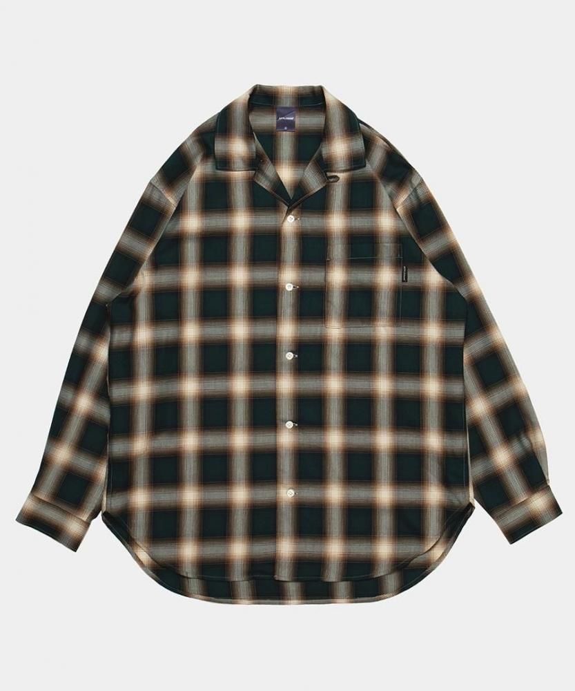 APPLEBUM / Ombre Check L/S Aloha Shirt
