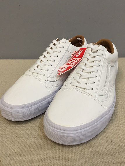 NEW VANS オールスクール オール白レザー １０ｈ - 大きいサイズ