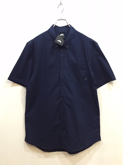 NEW NIKE SB コットン半袖シャツ 紺 - 大きいサイズ専門の古着屋 