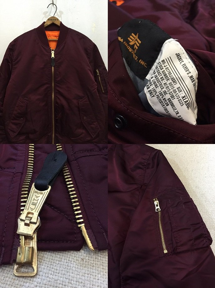 ９０ｓアルファ ＭＡ-１ JKT バーガンディ ほぼDEADSTOCK ＸＬ