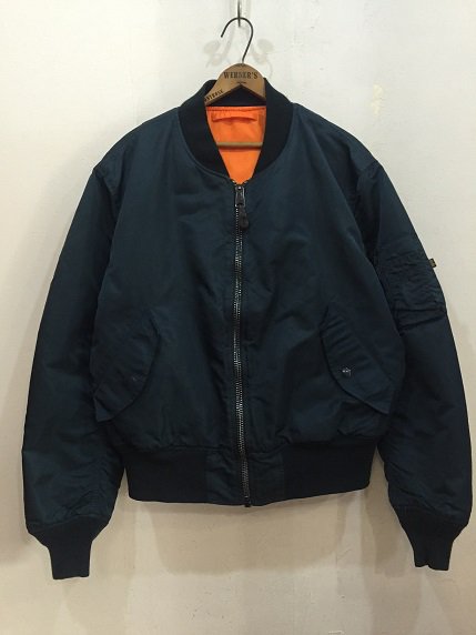 ９０ｓアルファ ＭＡ-１ JKT ネイビー ほぼDEADSTOCK - 大きいサイズ