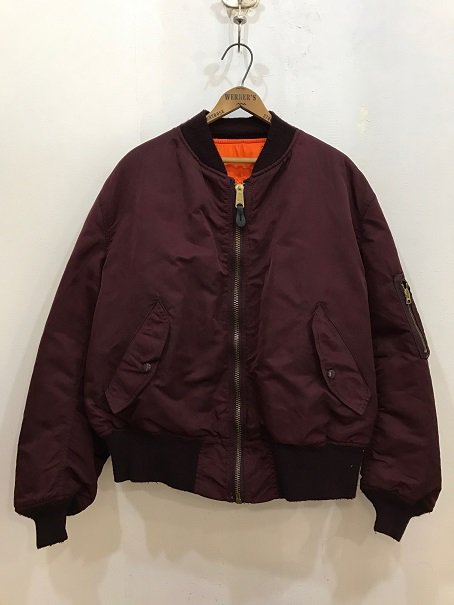 ９０ｓＡＬＰＨＡ ＭＡ１ ＪＫＴ バーガンディ 極上 ＸＬ - 大きい