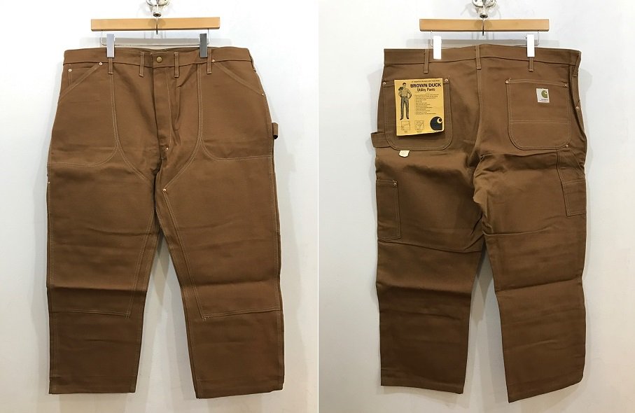 ７０ｓカーハート ブラウンダック ダブルニーぺインターパンツ ＤＥＡＤＳＴＯＣＫ ４４・３０ - 大きいサイズ専門の古着屋 INDIGO TRAIL  BIGSIZESTORE