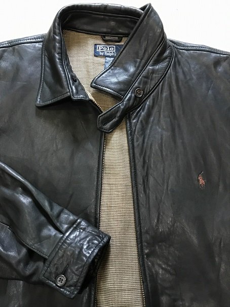 90sラルフローレン ラムスキン レザースイングトップ黒 極上品 XXL - 大きいサイズ専門の古着屋 INDIGO TRAIL