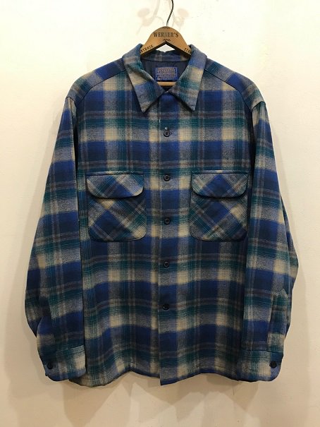 【USA製】70's PENDLETON ボードシャツ ブルー Mペンドルトン