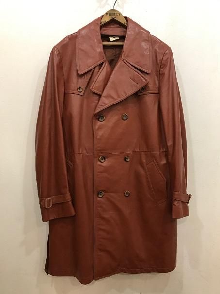 Vintage L'ELAN Paris レザートレンチコート-