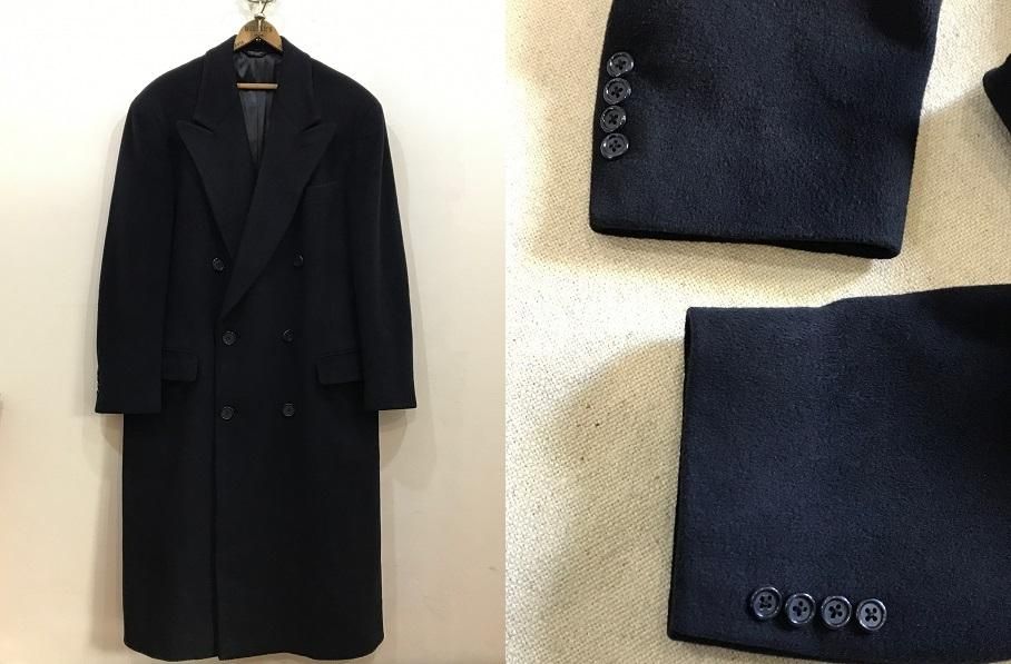 カシミヤ ダブルブレスト ロング チェスターコート
