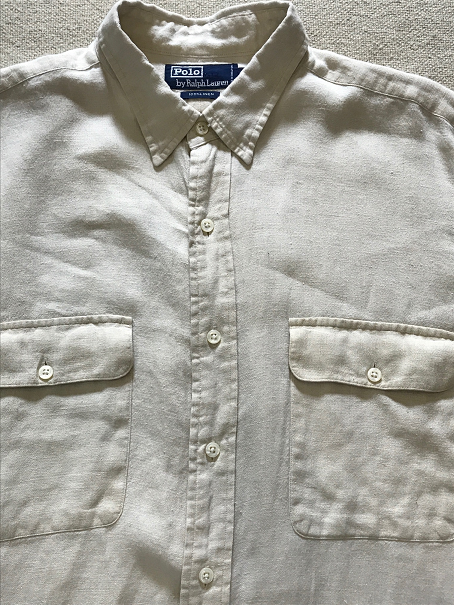 polo 90s ralph lauren リネンシャツ-