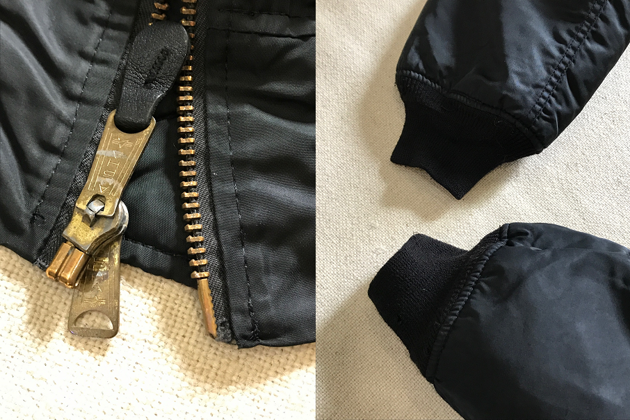 90sアルファ USA製 MA1 JKT XXL ブラック 極上