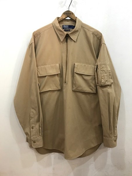 希少 90s RalphLauren ハーフジップ ワーク ハンティング シャツ