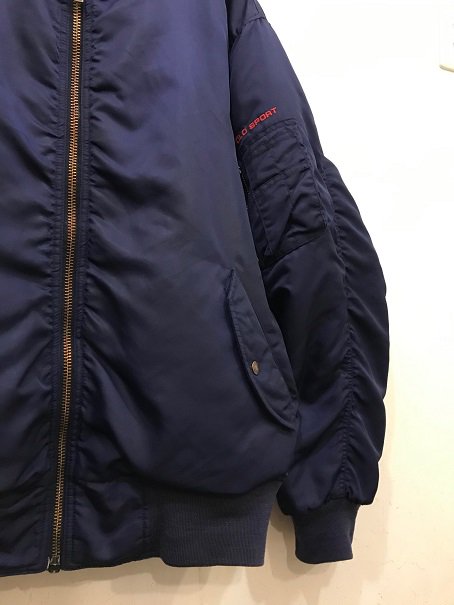 ９０ｓポロスポーツ ラルフローレン ＭＡ１ ＪＫＴ ネイビー Ｌ ＸＬ