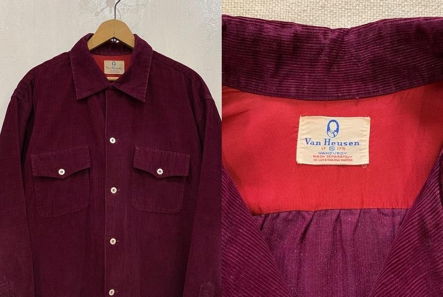 50s60s Van Heusen 緑色 コーデュロイシャツ 16 Van Heusen 緑色 コーデュロイシャツ 16 古着 50s Van Heusen