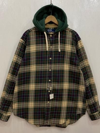 １９９０ｓラルフローレン 銘品ネルパーカー ｄｅａｄｓｔｏｃｋ ｌ 身幅６９ 大きいサイズ専門の古着屋 Indigo Trail Bigsizestore