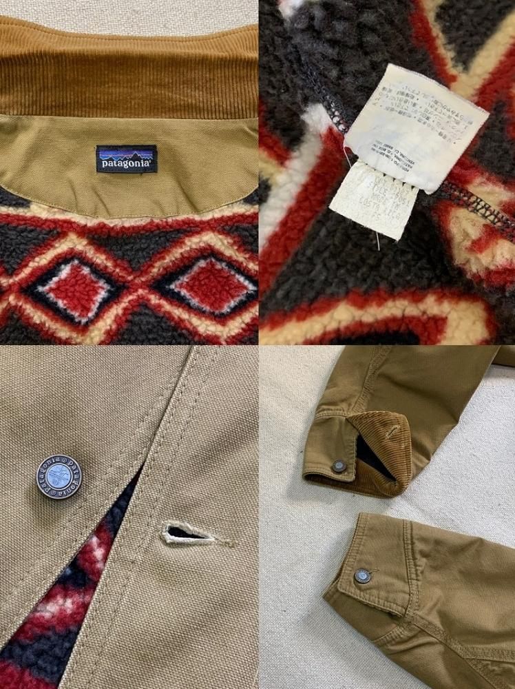 95年パタゴニア ヌエボレンジコート コットンダックボディで金茶色
