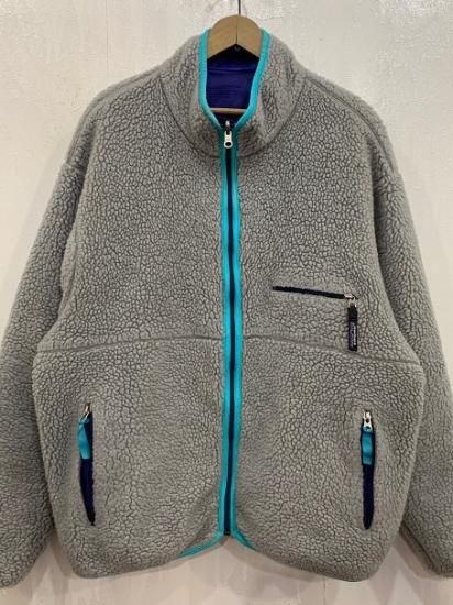 Patagonia 90s グリセードジャケット フェザーグレー×コバルト www