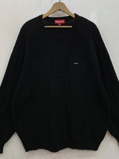 １０ｓ～ＳＵＰＲＥＭＥ コットンニット 黒 スモールボックスロゴ 超 ...