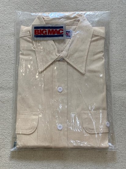 １９８０ｓＢＩＧＭＡＣ ＵＳＡ製 シャンブレーシャツ 生成り ＤＥＡＤＳＴＯＣＫ １６ハーフ ＬＡＲＧＥ ① - 大きいサイズ専門の古着屋  INDIGO TRAIL BIGSIZESTORE