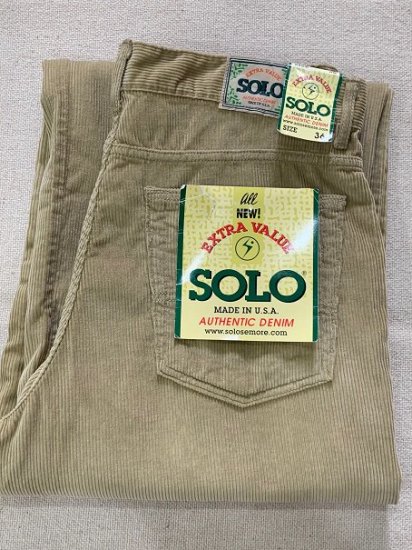 １９９０ｓＳＯＬＯ　太畝コーデュロイ　バギーパンツ　ＤＥＡＤＳＴＯＣＫ　ＵＳＡ製　表記ｗ３６　実寸ｗ３８ - 大きいサイズ専門の古着屋 INDIGO  TRAIL BIGSIZESTORE