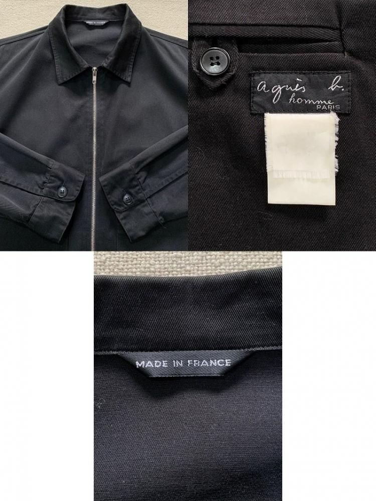 1990sアニエスベー フランス製 ブラックコットンツイル ワークブルゾン 1990sアニエスベー フランス製 ブラックコットンツイル
