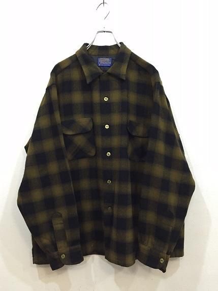 肩幅49cm60s pendleton マスタードオンブレチェック ウールボード