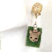 【TIMBEE LO】Garden Cat Earring(Brown)