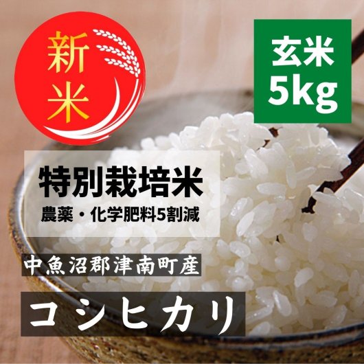 石橋さんのお米 魚沼産コシヒカリ 玄米5kg 新米 特別栽培米 - 無農薬