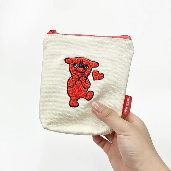 もこもこ刺繍ポーチ うきうき - ショップ＋チーバくん！千葉県
