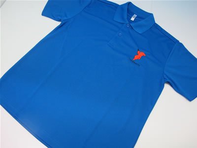 チーバくん半袖ドライポロシャツ(ブルー)