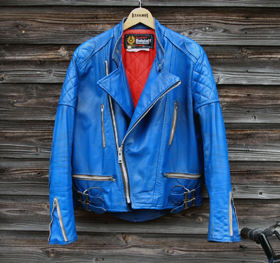 Vintage Belstaff Monza type Blue Leather Jacket (40) VJK-98 - BARKBOX