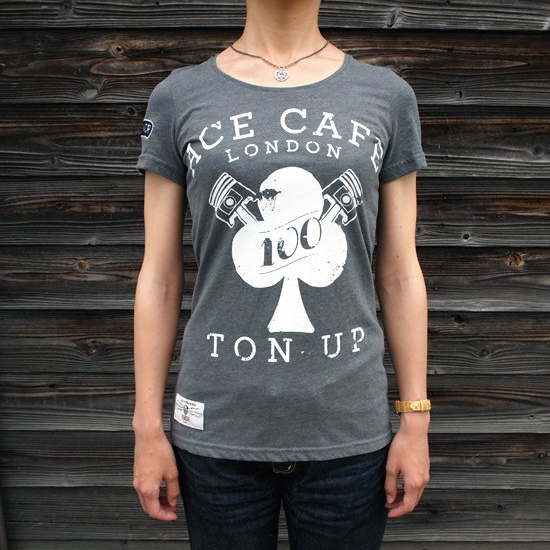 <img class='new_mark_img1' src='https://img.shop-pro.jp/img/new/icons55.gif' style='border:none;display:inline;margin:0px;padding:0px;width:auto;' />Ace Cafe London "Ton Up" Ladies T-Shirt (By Red Torpedo)