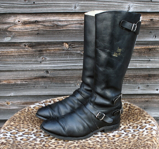 Vintage Lewis Leathers Boots Size 5BLACK