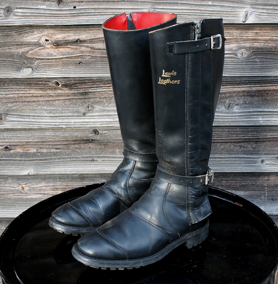 Vintage Lewis Leathers Boots Size 5BLACK